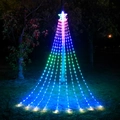 Outdoor RGB LED star waterfall lights with colorful streams for Christmas garden decor - Smart Sync 7-Color Star / Sync Multi-color Pixel Control