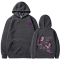 Sweat à capuche gris foncé avec papillon violet et citation To Live For The Hope Of It All - S / Hauts / Gris Foncé Slogan