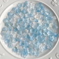 Blue and white gradient resin flower beads with gold glitter finish for jewelry making - Light Blue Gradient