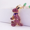 Portachiavi a canguro con strass viola scintillanti e base dorata per borse e zaini - Viola