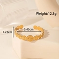Bracciale rigido regolabile in acciaio inossidabile dorato con motivo vintage - Stile Retro Raggio di Sole (YB-188)
