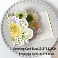 3D-Pop-up-Grußkarte mit gelbem Rosenstrauß und einem passenden Briefumschlag - Gelbe 3D-Bouquet-Karte