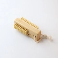 Detail of wooden nail brush with natural bristles and hanging rope on white background - Bamboo Sisal Nail Brush With Rope