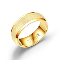 Eleganter Ring aus goldenem Titanstahl mit edler mattierter Oberfläche und glatten Kanten - US 6 / Echtgold