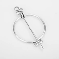 Vintage silver Viking brooch with Celtic knot design and metal pin for capes - D-492 Antique Silver