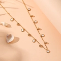 Collana in acciaio inossidabile dorato con pendenti a conchiglia e zirconi su rosa - Oro Bianco Conchiglia