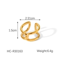 Dimensions détaillées de la bague croisée dorée avec hauteur, largeur et poids - Style Noeud Croix Doré (HC-R30163)