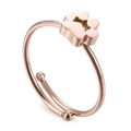 Bague ajustable chatte en or rose avec zircons, design mignon pour femme - Style De Patte De Chat Creuse Or Rose (KR103463-GC)