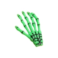 Harajuku gothic green skeleton hand hair clip with black bone details on white background - Fluorescent Green