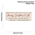 Detail showing dimensions and 155g weight of wooden Merry Christmas To All door plaque - One Size / Retro Wooden Christmas Hanging