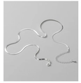 Détail de la chaîne serpent argentée avec fermoir mousqueton et extension réglable - Acier 3mm Chaîne Serpent Plate 40+5cm