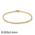 Goldenes Edelstahl-Armband mit O-Ring-Gliedern und Karabinerverschluss 200x2,4mm - 200x2.4mm / Gold (KB126618-Z)