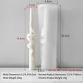 Spiral long pillar candle silicone mold with snake texture and product dimensions - Snake Wrapped Pillar F334