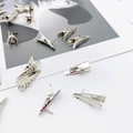 Pinzas de cocodrilo de metal plateado pulido para manualidades y accesorios de pelo en blanco - Plateado