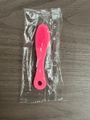 Pink silicone pet finger toothbrush for dogs, packaged in a clear sealed bag - Single Pack/OPP Bag / Pink