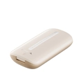Tagliapillole e scatola porta medicinali 2 in 1 con design a ciottolo crema - Bianco Crema