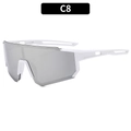 Sport cycling sunglasses featuring a white lightweight frame and silver mirrored lenses - White Frame Silver Mirror