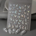 Adesivi per unghie farfalla 3D olografici con strass e decorazioni a stella - Farfalla Aurora (CO-127)