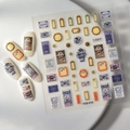 Waterdichte nail art stickers in Amerikaanse retrostijl met vintage labels en emblemen - Vintage Amerikaanse Industriële Stijl Tags (FEB-818)