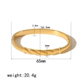 French vintage 18K gold plated stainless steel twisted rope open cuff bracelet - Twisted Rope Texture (TB7077)