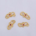 Cierres de gancho en S dorados mate con circón rojo para creación de joyería DIY - Cierre en S 9x20mm-Oro Antiguo Retención de Color