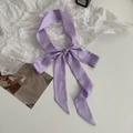 Elegant purple satin ribbon bow for handbag handles and hair decoration on white background - 200cm / Quartz Purple