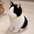 Ciondolo gatto coniglio di peluche bianco e nero con colletto in pizzo giallo - Ciondolo 14cm / Nero