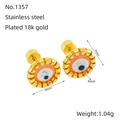 Orecchini a perno minimalisti da 9mm in acciaio inossidabile dorato 18k e resina - Rosa