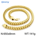 Golden stainless steel dragon keel chain necklace in 650x8mm size with lobster clasp - Gold 650x8mm (KN115442-K)