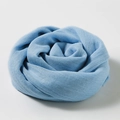 Elegant solid blue cotton linen scarf for women with light and breathable texture - Light Blue