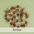 Faceted zircon bead pendants in reddish brown with gold clasps for DIY jewelry - Red Zirconia Style (06S) / 50 Pieces / Red