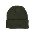 Berretto in maglia acrilica verde oliva con trama a coste e risvolto classico piegato - Taglia unica(56-58cm) / Verde Militare