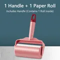Pink lint roller for clothes and hair featuring one handle and one refill roll - 10cm Pink (1 Handle + 1 Roll)