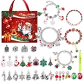 Christmas advent calendar jewelry kit with Santa charms and festive beaded bracelets - M-22 Style