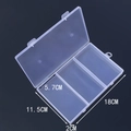 Clear plastic organizer box with 3 compartments and dimensions 18x11.5x2cm - 3 Compartments (18*11.5*2cm)
