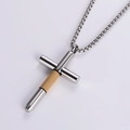 Colgante de destornillador cruzado en acero inoxidable oro y plata con cadena plata - Con cadena / Dorado