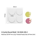 White silicone mold for 4-cavity round wax seal stamps and mini chocolate discs - 4-Cavity Round Disk (Hand Cut)