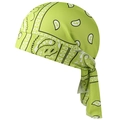 Dettaglio bandana verde con motivo paisley, tessuto mesh traspirante e laccetti laterali - Adulto / Stile 1