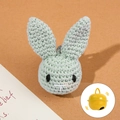 Handmade crochet light green bunny rattle toy for baby soothing with inner bell - Rabbit