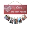 Fotobrett aus dunklem Holz mit Herz-String-Art und Oma Wir haben dich lieb Text - Deutsche Oma Stil (DZH3515) / 1 Stück/Packung (Verpackt)