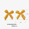 Stijlvolle 18K vergulde roestvrijstalen strikoorbellen met 2,9 cm afmeting - Gouden Strikstijl