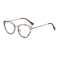 Occhiali da sole cat-eye con montatura tartarugata e stanghette in metallo argento - Montatura Tartarugata Argento Anti-Luce Blu