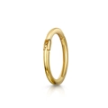 Polished gold round piercing charm with smooth metallic finish and spring hinge - 1.2*6mm Plain Hoop / Gold