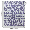 Purple glitter letter and number stickers for DIY waterproof crafts 1 inch size - Script / Purple