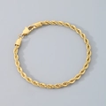 Pulsera de cadena de cuerda dorada en acero de titanio con cierre de langosta seguro - Pulsera 20CM / 4mm / Dorado