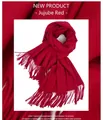 Jujube red cashmere scarf with classic fringe tassels for winter warmth and style - 200*70cm / Thickened Tassel Style / Burgundy