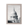 Detail of light grey wood grain picture frame featuring St. Paul's Cathedral art - 5x7 inches (12.7x17.8cm) / Gray