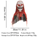Halloween-Geist-Deko mit rot leuchtenden Augen und Netzschal, Größe 50 cm hoch - H-20 Leuchtender Großer Kopf Geist (Orange)
