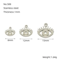 Tre misure di ciondoli a occhio in acciaio placcato oro 18K da 8mm, 12mm e 15mm di larghezza - 8mm / Stile Occhio (ZYS508) / Argento