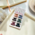 Set of 6 mini macaron matte hair claws on cat card for fringe and side hair styling - Semicircle B 2.6cm